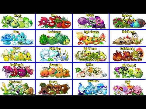 Random 20 Team Colorful Plants VS 4 Team Zombies - Who Will WIn? - Pvz 2 Team Plant Battlez