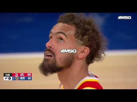 Trae Young fails to score the layup, and Karl-Anthhony Towns with great perimeter defense #nba