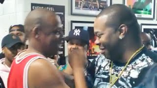 Jay Z And Busta Rhymes Meet Backstage At Diddy's Bad Boy Reunion Tour Barclay's