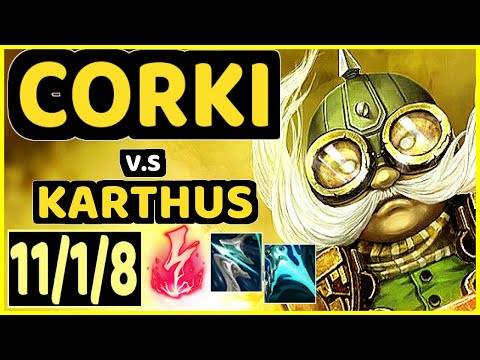 DAWIDSONEK (CORKI) vs KARTHUS - 11/1/8 KDA MID GAMEPLAY - EUW Ranked GRANDMASTER