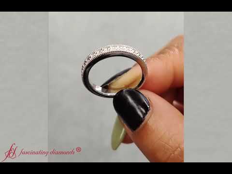 Milgrain Floral Simple Wedding Band In 18K White Gold- FDENS3625B- Fascinating Diamonds