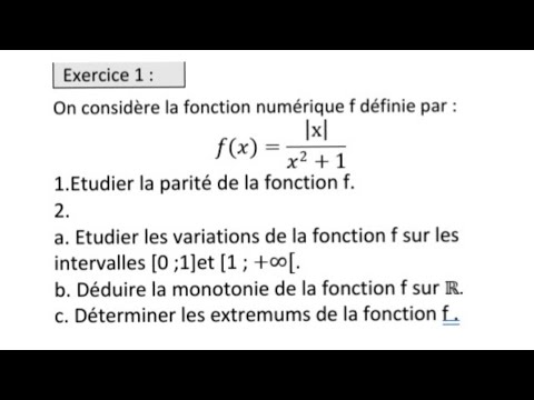 Étude de variations d'une fonction: la parité et le taux d'accroissement
