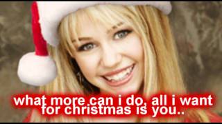 hannah montana // all i want for christmas is you w/ lyrics &amp; download..