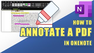 OneNote - How to Annotate a PDF (Markup, Highlight, Underline, Draw, etc.)