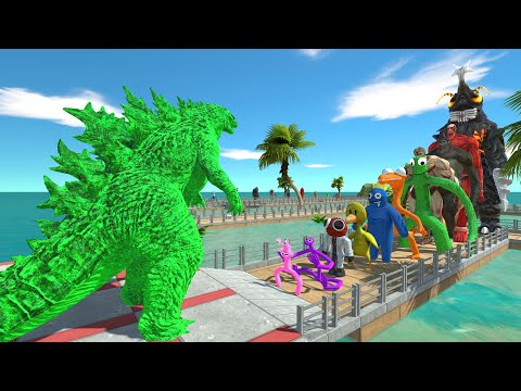 Godzilla Green vs Megalon OASIS DEATH RUN - Animal Revolt Battle Simulator