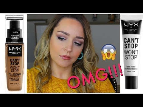 Nyx Can't Stop Won't Stop Foundation and Primer All Day Wear Test & Review! (on Oily Skin)