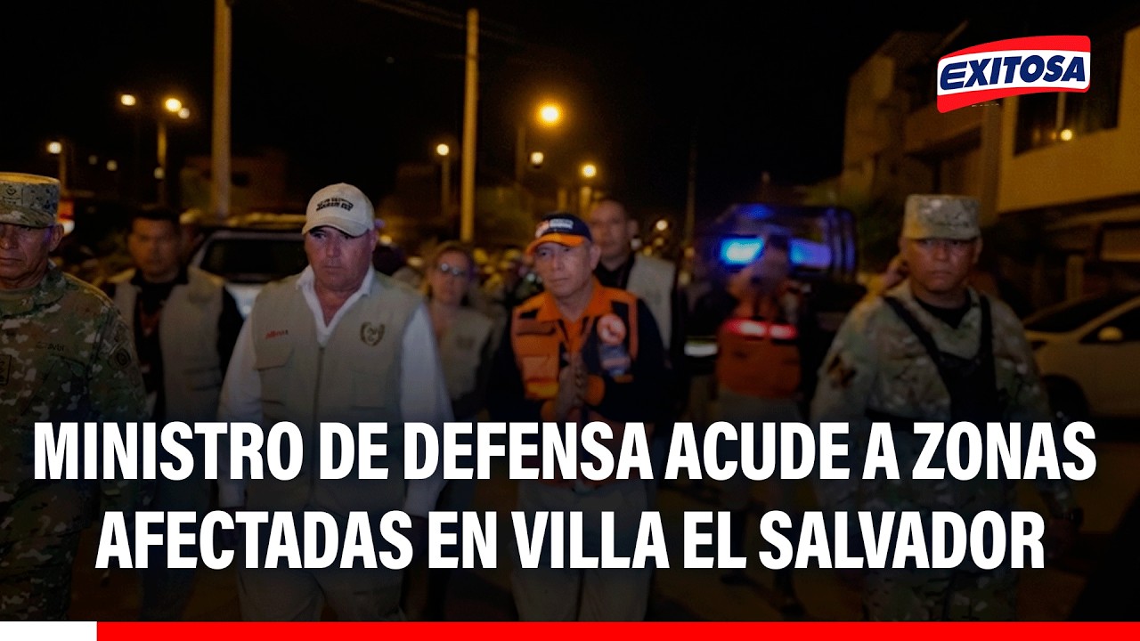 🔴🔵Ministro de Defensa, Rafael Belaúnde llegó a VES para supervisar acciones tras llovizna