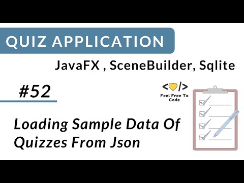 #52. Loading Sample Data Of Quizzes | JavaFX Application | Hindi