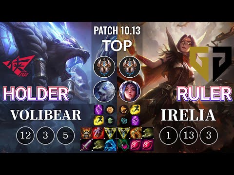 RW Holder Volibear vs GEN Ruler Irelia Top - KR Patch 10.13