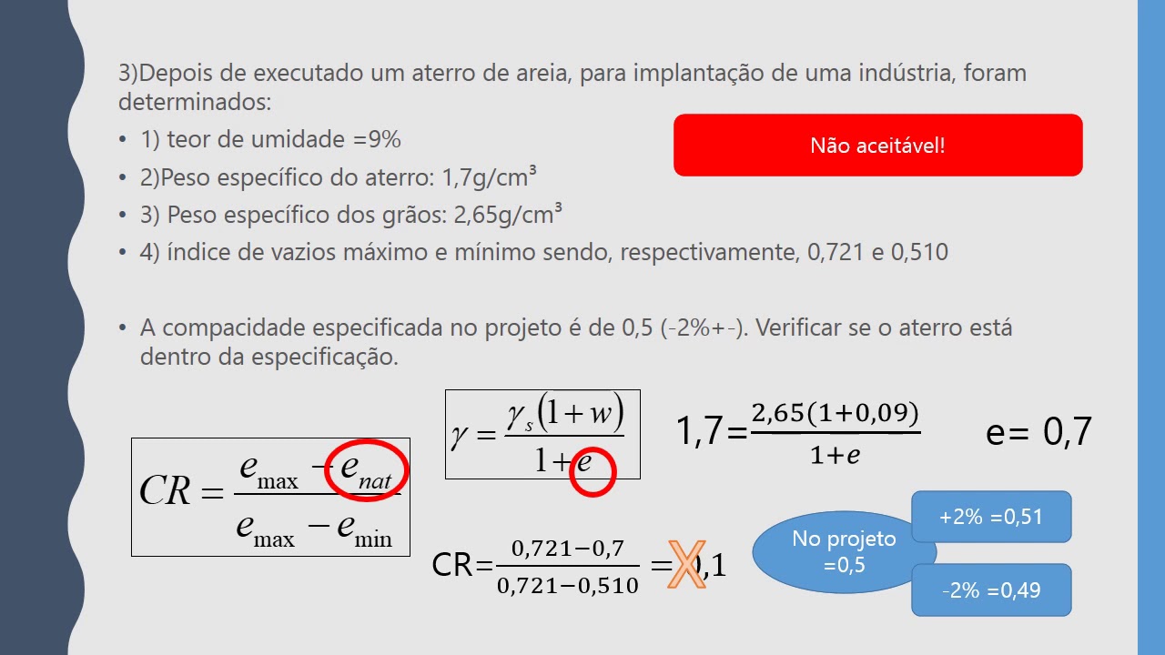 Exercícios Mecânica dos Solos - índices físicos