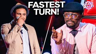 The FASTEST Chair Turn In Voice UK History...Only 2 Seconds | The Voice