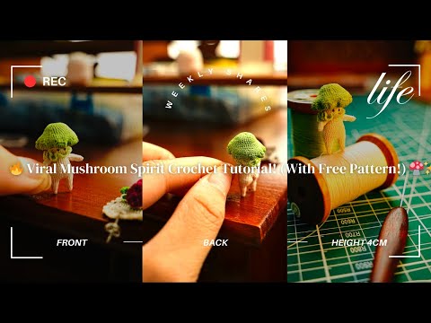 How to Crochet a Tiny Mushroom Man | Amigurumi Tutorial#crochetmushroom #amigurumi #crochettutorial