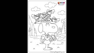 Free Printable Snoopy Coloring Pages #ColoringPagesOnly #Shorts #coloring #Snoopy #cartoon