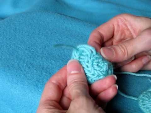 Round start (E), by crocheting, alku virkkaamalla - Neulakinnas, Nalbinding