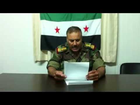 بيان انشقاق العميد الركن مثقال البطيش حيث كان يشغل منصب قائد المستودع الإستراتيجي للدبابات في قوات النظام