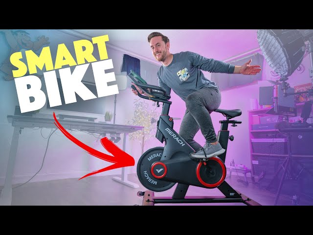 دراجة تمارين ثابتة S09 من ميراش – ربط Zwift | مقعد ومقبض قابلان للتعديل | وزن 120 كغ | تشغيل كهربائي | حامل جوال ⚡