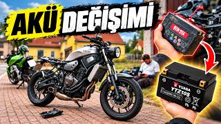 Yamaha XSR700 / MT-07 Akü Değişimi (YUASA YTZ10S)