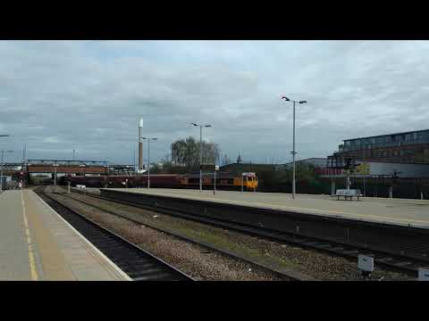 GBRf 66787 hauling EWS HTA Aggregate Wagons through Nottingham Station 14/04/2022