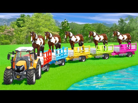 LOAD AND TRANSPORT HORSES WITH FENDT & LINDNER TRACTORS - Farming Simulator 25