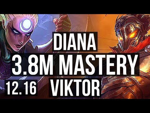 DIANA vs VIKTOR (MID) | 3.8M mastery, 9 solo kills, 1300+ games, Legendary | EUW Diamond | 12.16