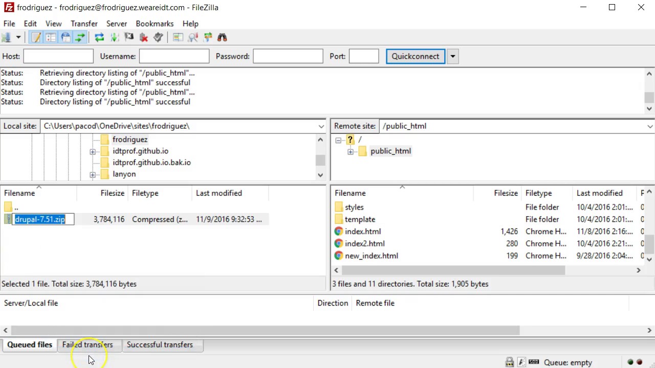 Basic Drupal installation