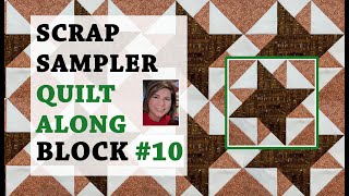 ❗️TAME YOUR SCRAP STASH QUILT-ALONG❗️Block 10 Scrappy Sampler Quilt Tutorial Modified Card Trick