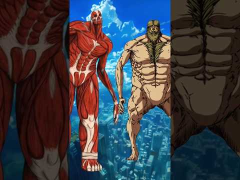 The rumbling colossal titan vs all titans #aot #titans #alltitans #colossaltitan