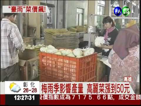 連日豪雨菜價飆 高麗菜漲到50元