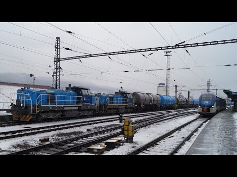 Bahnverkehr in Děčín - hlavní nádraží // 21.12.2022 // Trainspotting in Tschechien