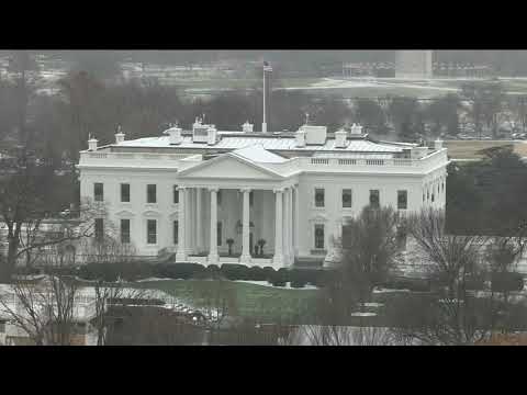 It has started snowing in Washington DC