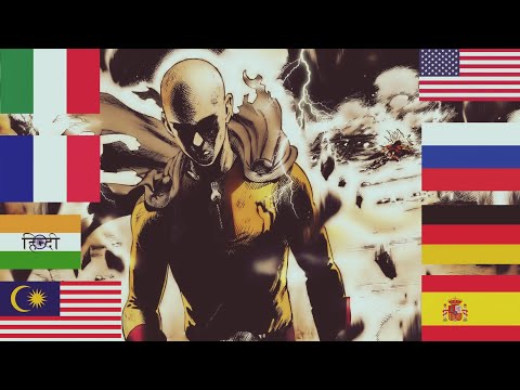 Saitama's Serious Punch in 9 Different Languages (Saitama vs Boros)