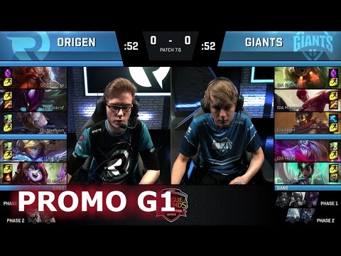 Giants vs Origen | Game 1 Promotion / Relegation S7 EU LCS Summer 2017 | GIA vs OG G1 1080p