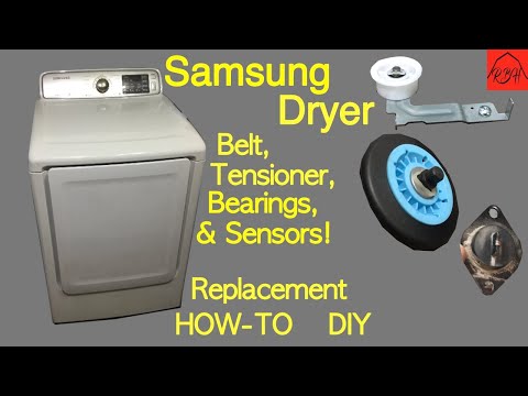 Samsung Dryer - Replacing the Belt, Belt Tensioner, Drum Bearings, and Sensors!  Do it yourself!
