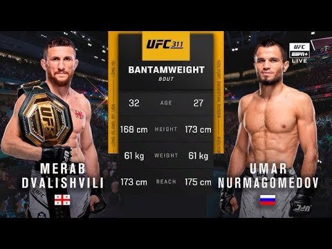 Ufc 311🚨: Merab Dvalishvili vs Umar Nurmagomedov | full fight