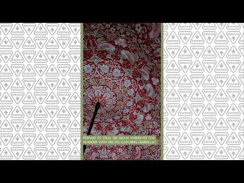 Видеообзор Женский зонт-трость Fulton L856 Morris & Co. Bloomsbury Strawberry Thief Indian Red