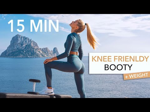 15 MIN KNEE FRIENDLY BOOTY + Weight / No Squats, Deadlift + Glute Bridge Focus, Gym Style