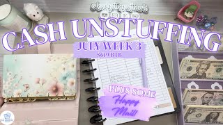 July Week 3 Cash Unstuffing Plus HAPPY MAIL - $619 Back to Bank - Cash Condensing