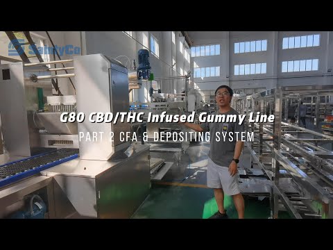 , title : 'Pectin Gelatin Gummy Jelly Candy Production Line 80/150kg/h Pt. 2 of 3 CFA Mixer Depositing Machine'