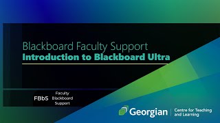 Blackboard Ultra Base Navigation @ Georgian