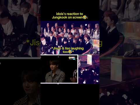 Idols's reaction when Jungkook suddenly appeared on the screen💀🤣 #bts