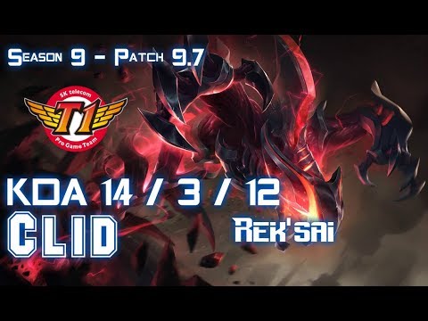 SKT T1 Clid REK'SAI vs LEE SIN Jungle - Patch 9.7 KR Ranked