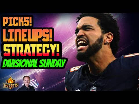 DIVISIONAL SUNDAY DraftKings Advice & Lineups!  NFL DFS 2-GAME + 4-GAME SLATE  Picks You Can't Miss!