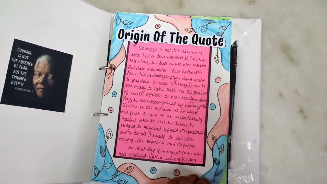 Courage is not a sense of fear but triumph over it | English Project | CBSE | Project With Nandini