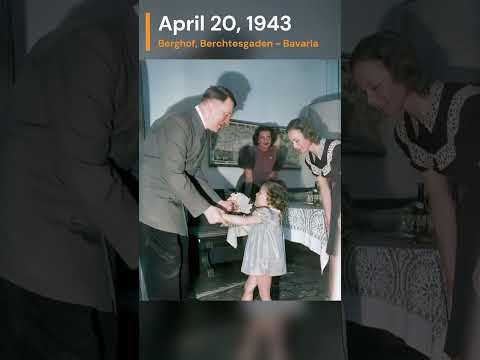 Hitler Meets Gitta Schneider On His Birthday In Colors  #timepeek #colorizedhistory #history #hitler