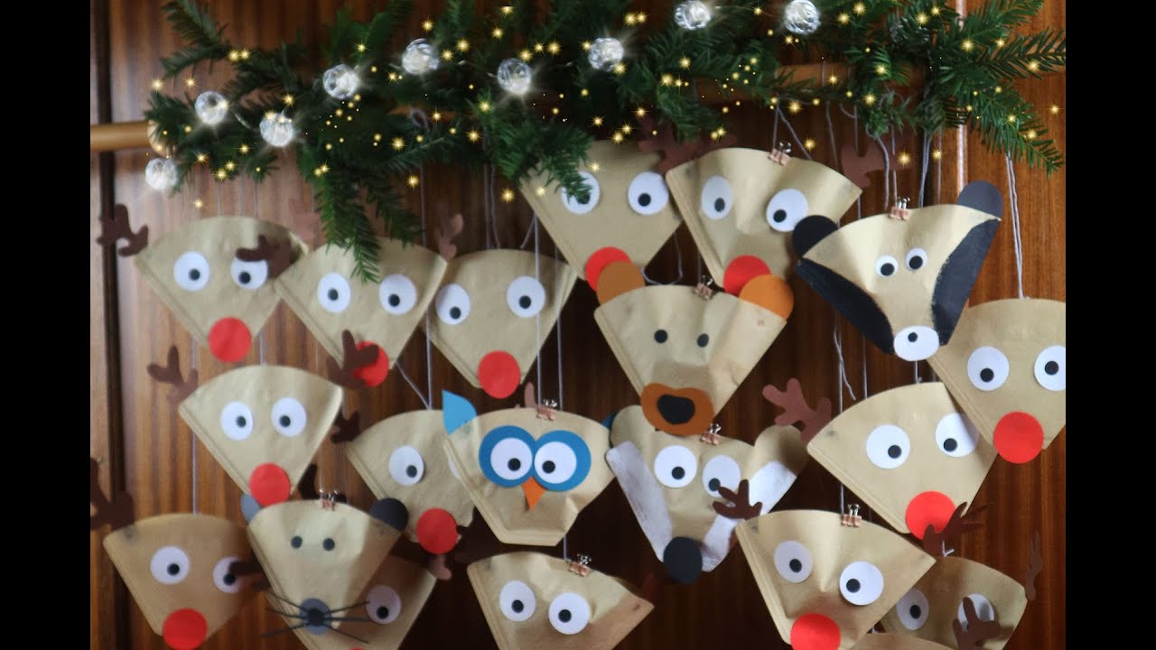 Tierischer Adventskalender aus Kaffeefiltern - Video-Anleitung