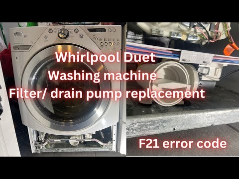 Whirlpool Duet Washing machine error code F21, how to replace drain pump.