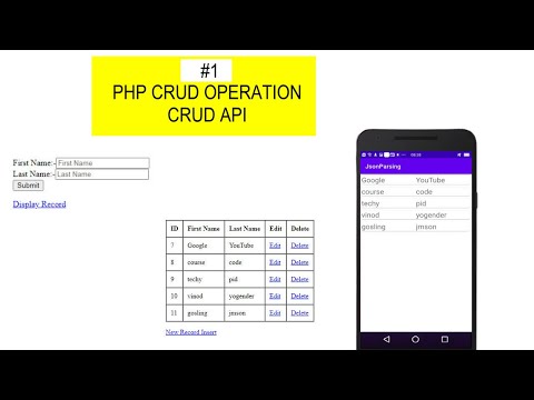 Android Studio | #1 PHP MySQL database | crud opera API | PHP to JSON covert