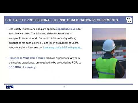 DOB NOW Licensing - Site Safety Professionals Training