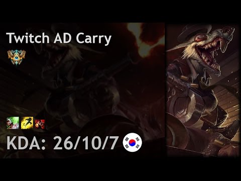 Twitch AD Carry vs Lucian - KR Challenger Patch 7.9