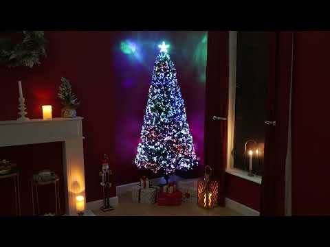 Green pvc fibre optic christmas tree